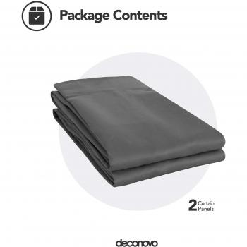 Deconovo Opaca/Cortina Blackout Cortina Térmica con Aislante de Ruido, para Habitación Infantil, Dos Velcros, 168cm Anchura x138cm Longitud Cada Panel, Gris Claro