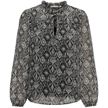 Only Ditsy Long Sleeve Chiffon Blouse for Women in Grey
