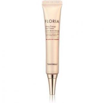 Crema de Ojos TONYMOLY Floria Nutra Energy 30ml, hidratante, revitalizante, fórmula nutritiva, con extracto de flor de hibisco y aceite de jojoba, ideal para reducir la apariencia de ojer