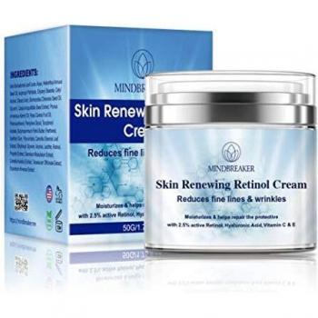 Crema hidratante de retinol al 2,5% para el rostro y el área de los ojos con vitamina C y ácido hialurónico para combatir el envejecimiento, las arrugas y el acné - crema facial Simplified Skin 50g