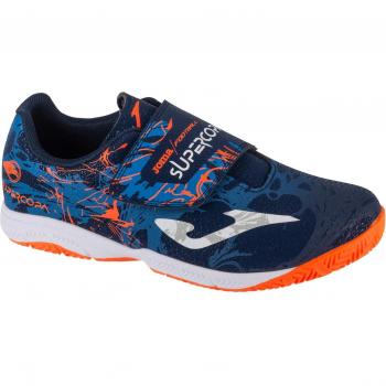 JOMA SUPER COPA JR INDOOR - Botas de fútbol indoor, diseño ligero, suela de goma para tracción en superficies interiores, parte superior de material sintético para mayor durabilidad y comodidad, plantilla acolchada para confort durante