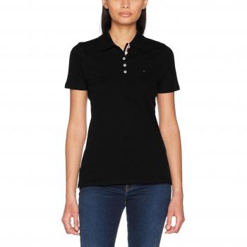 Tommy Jeans Mujer ORIGINAL BASIC POLO Polo Manga Corta  Negro