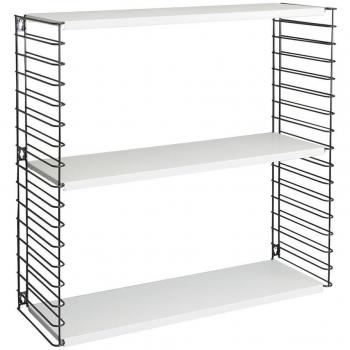 Metaltex Libro- Estantería Modular de 3 Estantes, 70x21x68cm, Blanco/negro