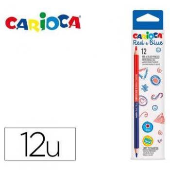 Lápices Bicolor Carioca Rojo/Azul Caja de 12 Unidades