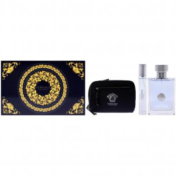 Versace Pour Homme Estuche 3 Pz - Perfume para hombre, incluye eau de toilette 100 ml, gel de ducha 50 ml y aftershave balm 50 ml
