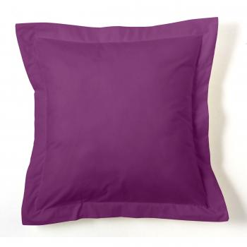ESTELA - Funda de cojín Combi Lisos Color Berenjena - Medidas 55x55+5 cm. - 50% Algodón-50% Poliéster - 144 Hilos - Acabado en pestaña