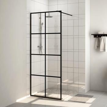 Mampara de ducha de vidrio transparente ESG 80x195 cm negro
