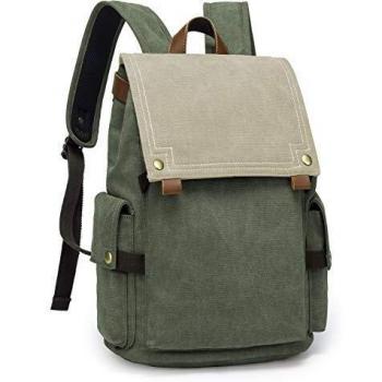 TAK Mochila Casual de Lona Mochila para Portátil de 15,6 pulgadas con Puerto de Carga USB para Hombre y Mujer para Viajar, Senderismo, Colegio, Escuela