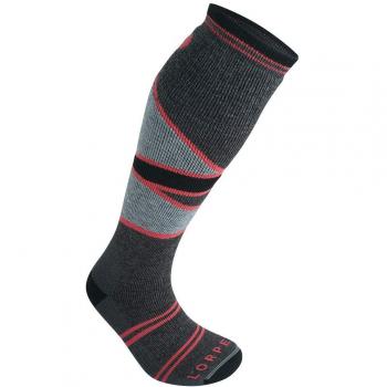 Calcetines Largos Lorpen S2smwe Mid Eco Half para mujer, color gris oscuro, diseño específico para esquí, fabricados con materiales ecológicos, altura media que proporciona soporte y comodidad en la pantorrilla