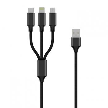 Cable de Carga USB 3 en 1 Trenzado - 1.2 m