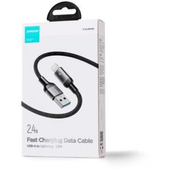 Cable USB Tipo C 2.4A 1.2m Negro Joyroom (S-UL012A10) y Cable USB A - Lightning 1.20m USB 2.0 Joyroom