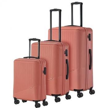 Travelite Bali 4-Wheel Hard Shell Luggage Set - 3-Piece XL for Men and Women in Coral Orange