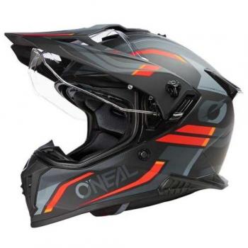 Casco de Moto Integral Oneal A-SRS Spike Negro Gris Rojo Talla S