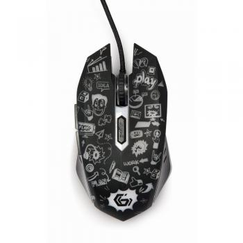 Gembird MUS-6B-GRAFIX-01 Wired Optical Mouse, 6 Buttons, 3600 DPI, Right-Handed, USB Type-A, Black