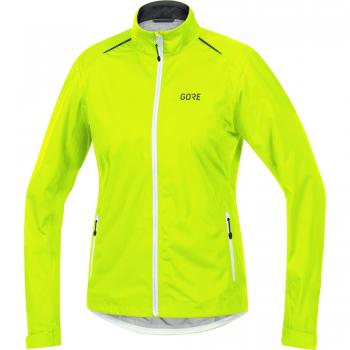 Gore Wear Mujer, Chaqueta impermeable de ciclismo, GORE C3 Women GORE-TEX Active Jacket, Talla: 38, Color Amarillo neón/Blanco/Negro, 100041