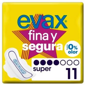 Evax Fina y Segura Compresas con Alas, Super, 11 Unidades, Hasta 0% Olor