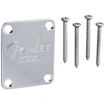 Fender American Standard Bass Neck Plate, Chrome, 4-Bolt Replacement Part