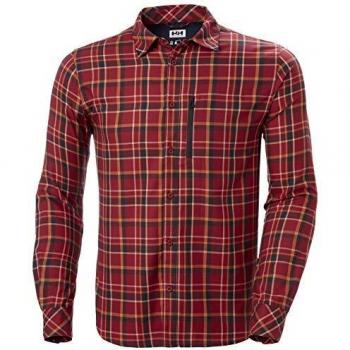 Helly Hansen Lokka - Camiseta de Manga Larga para Hombre, Hombre, Camiseta de Manga Larga para Hombre, 62852, Oxblood Check, Medium