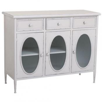 Aparador Blanco de Metal Wanderlust Deco 100x40x80 cm para Almacenamiento y Decoración del Hogar
