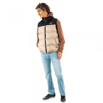 Schott NYC UtahV Men's Sleeveless Puffer Vest with Hidden Hood and Adjustable Drawstring