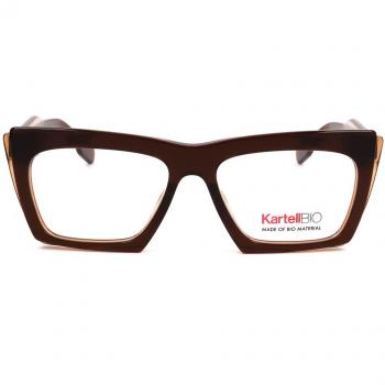 Kartell KL511V 02 Gafas Recetadas para Hombre Marrones con armazón marrón y lentes de prescripción