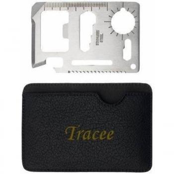 Herramienta multifunción de bolsillo con estuche con nombre grabado: Tracee