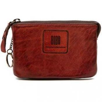 BIBA | Cartera de Mujer de Cuero Genuino, Billetero Heritage Kansas KA5, Cierre con Cremallera, Piel de Vaca Legítima, Color Rojo