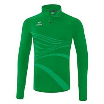 Erima Camiseta de Manga Larga con Media Cremallera Racing 2.0, color esmeralda, talla mediana para hombre