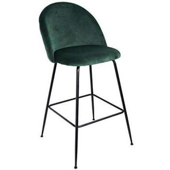 Regalos Miguel - Taburetes Cocina - Taburete Vint Terciopelo Alto - Verde - Envío Desde España