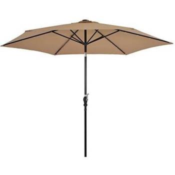 vidaXL Sombrilla de Jardín con Luces LED Palo Acero 300 cm Taupe Toldo Parasol
