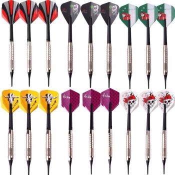 Sanfeng 36 puntos de punta blanda 18 gramos dardos de punta blanda/estuche de viaje de almacenamiento con 6 estilo estándar para dardos para dianas electrónicas