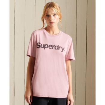 Camiseta de Manga Corta Superdry con Logo Core Color Rosa Suave