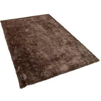 Alfombra Shaggy Marrón Claro 200 x 300 cm de Algodón y Poliéster, Pelo Denso y Suave Evren