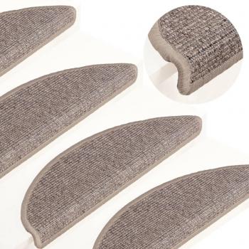 Pegatinas Alfombras Escaleras 15 piezas 56x17x3 cm Beige oscuro