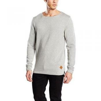 Jack & Jones Jjordrew Knit Crew Neck-Camiseta manga larga Hombre,    Gris