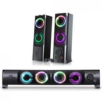 Columna de Sonido Advance SoundPhonic 2.0 RGB - 6W RMS - Enceintes y Barra de Son Modulares con Retroiluminación RGB