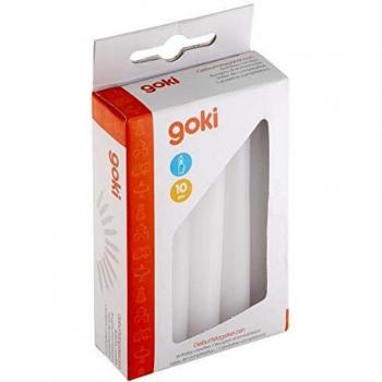 Set de 10 velas de cumpleaños blancas para tren de cumpleaños Goki, altura 10 cm