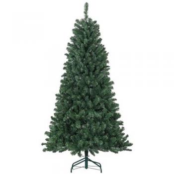 HOMCOM Árbol de Navidad Artificial Verde 180 cm con 760 Ramas de Alambre de Memoria y Base Plegable para Salón