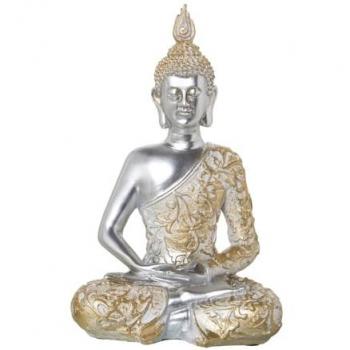 Figura Decorativa Buda Dorado Plateado de Acrílico y Plástico de Melamina - Alexandra House Living