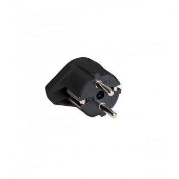 Clavija Schuko salida lateral 16A 250V color negro SOLERA 6566N