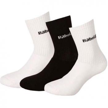 Babolat 3 unidades Crew - Calcetines, color blanco/negro, blanco/negro