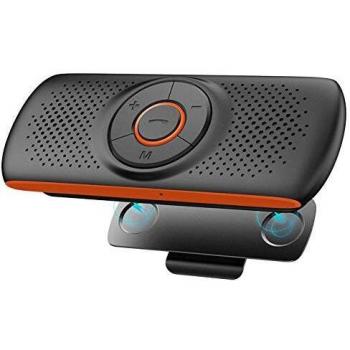 NETVIP Manos Libres Coche Bluetooth 4.2 con Siri y Google Assistant Kit de Coche Altavoz Inalámbrico para Visera Altavoz Inalámbrico Magnético Conexión de 2 teléfonos simultáneamente Apoyo Tarjeta TF
