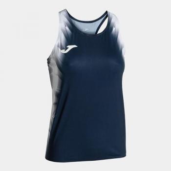 Camiseta de running Joma Elite XI mujer tirantes marino blanco