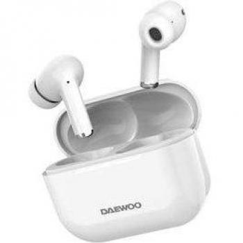 Daewoo DW2002 Auriculares Inalámbricos TWS Bluetooth 5.3, Estuche de Carga, Autonomía 6h, Capacidad Batería 40mAh/500mAh, Color Blanco