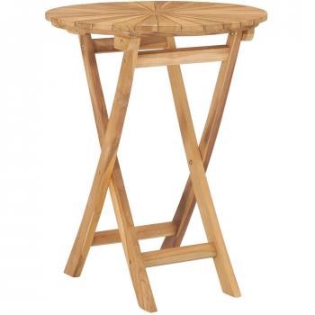 vidaXL Folding Garden Table Ø 60 cm Solid Teak Wood
