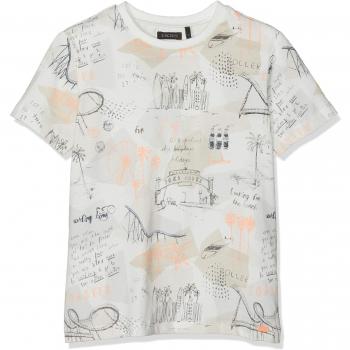 IKKS T Shirt Blanc Avec Imprime, Camiseta para Niños, Optique 01, 10 años
