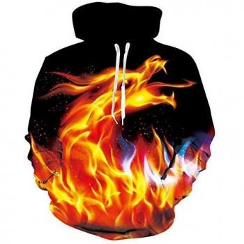 Goodstoworld Fire Dragon 3D Sudadera con Capucha para Hombre Pullover Mujeres Sudaderas con Capucha Sudadera Jumper Fleece Forro de Felpa Hombre Adulto Damas M