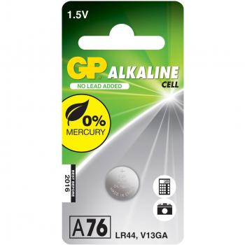 Batería Alcalina GP Batteries 811019 A76, No Recargable, 1.5V, Tamaño LR44