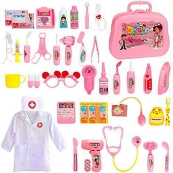 EXTSUD Juguetes de Médicos 42PCS Doctora Juguetes Maletin Medicos Juguete, Enfermera Disfraz Cosplay de Médico, Regalos para Niños