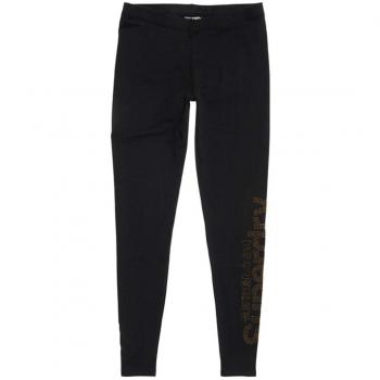 Superdry Rhine Stone Logo Legging, Mallas de Entrenamiento para Mujer, Negro